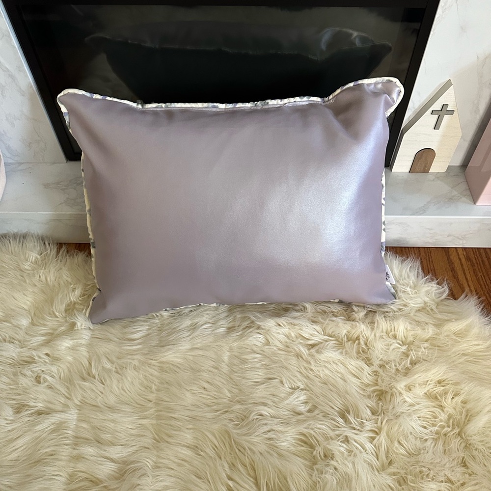 Lilac Pearl Faux Leather Throw Pillows